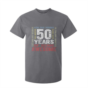 Vintage 50 Years Of Being Awesome T Shirt For Kid 50th Birthday Legend Gift Idea TS12 Charcoal Print Your Wear