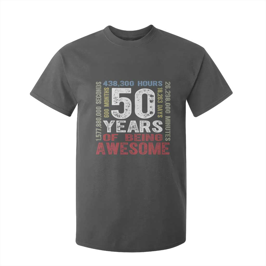 Vintage 50 Years Of Being Awesome T Shirt For Kid 50th Birthday Legend Gift Idea TS12 Dark Heather Print Your Wear