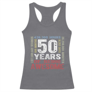 Vintage 50 Years Of Being Awesome Racerback Tank Top 50th Birthday Legend Gift Idea TS12 Charcoal Print Your Wear
