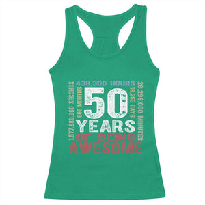 Vintage 50 Years Of Being Awesome Racerback Tank Top 50th Birthday Legend Gift Idea TS12 Irish Green Print Your Wear