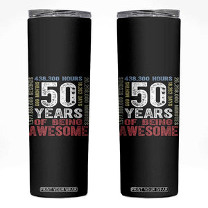 Vintage 50 Years Of Being Awesome Skinny Tumbler 50th Birthday Legend Gift Idea TS12 Black Print Your Wear