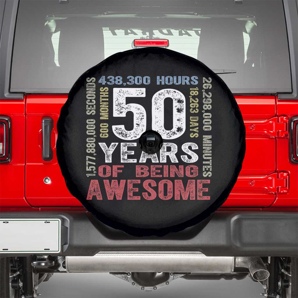 Vintage 50 Years Of Being Awesome Spare Tire Cover 50th Birthday Legend Gift Idea TS12 Black Print Your Wear