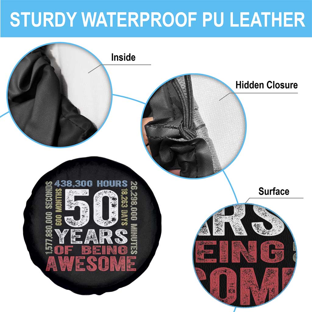 Vintage 50 Years Of Being Awesome Spare Tire Cover 50th Birthday Legend Gift Idea TS12 Print Your Wear