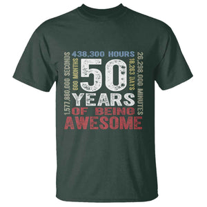 Vintage 50 Years Of Being Awesome T Shirt 50th Birthday Legend Gift Idea TS12 Dark Forest Green Print Your Wear