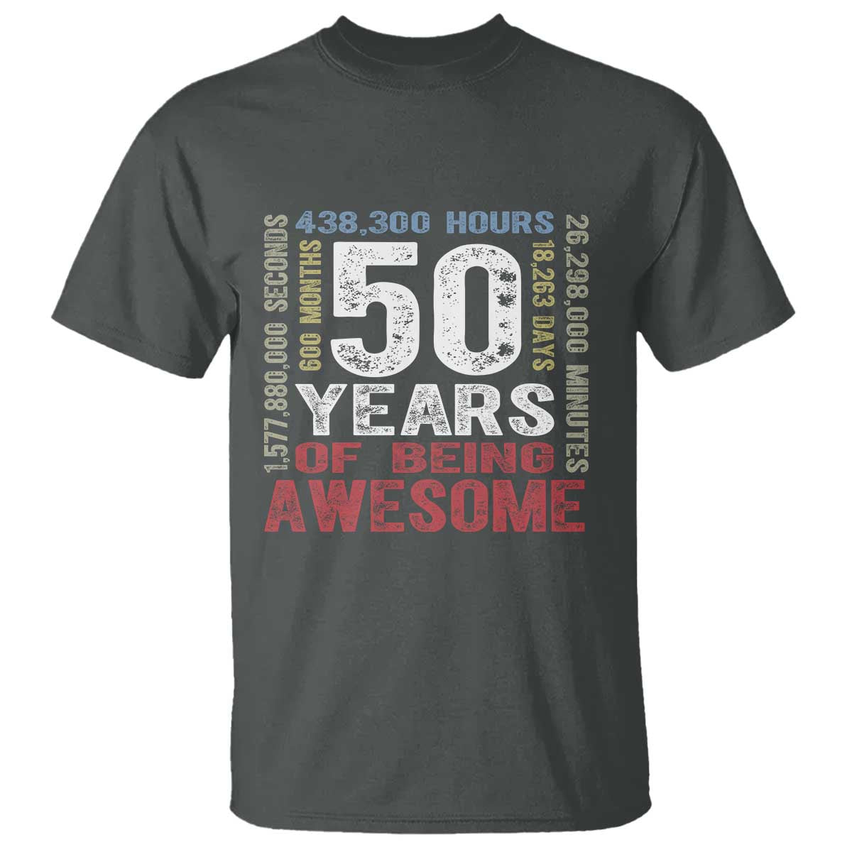Vintage 50 Years Of Being Awesome T Shirt 50th Birthday Legend Gift Idea TS12 Dark Heather Print Your Wear