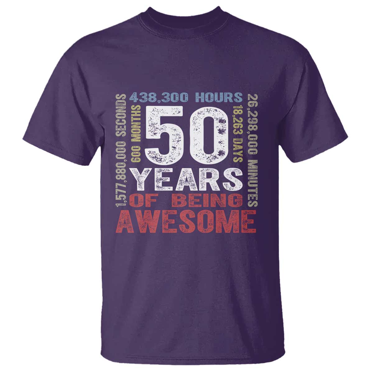 Vintage 50 Years Of Being Awesome T Shirt 50th Birthday Legend Gift Idea TS12 Purple Print Your Wear