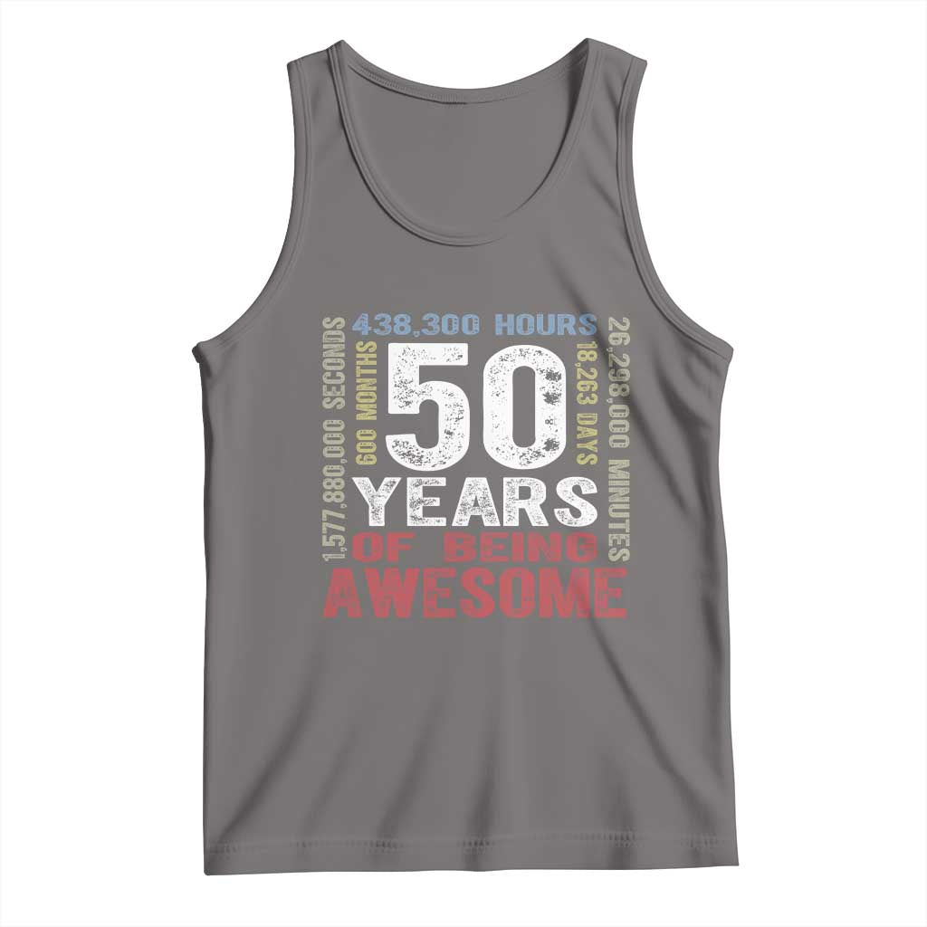 Vintage 50 Years Of Being Awesome Tank Top 50th Birthday Legend Gift Idea TS12 Deep Heather Print Your Wear