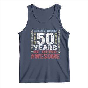 Vintage 50 Years Of Being Awesome Tank Top 50th Birthday Legend Gift Idea TS12 Navy Print Your Wear