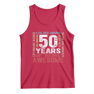 Vintage 50 Years Of Being Awesome Tank Top 50th Birthday Legend Gift Idea TS12 Red Print Your Wear