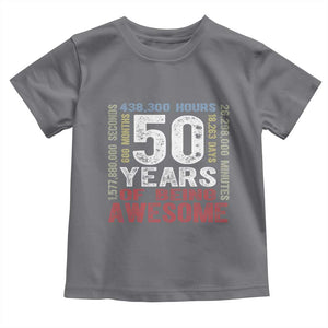Vintage 50 Years Of Being Awesome Toddler T Shirt 50th Birthday Legend Gift Idea TS12 Charcoal Print Your Wear