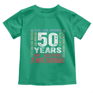 Vintage 50 Years Of Being Awesome Toddler T Shirt 50th Birthday Legend Gift Idea TS12 Irish Green Print Your Wear