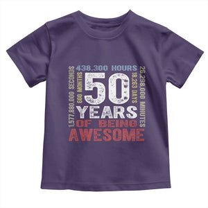 Vintage 50 Years Of Being Awesome Toddler T Shirt 50th Birthday Legend Gift Idea TS12 Purple Print Your Wear