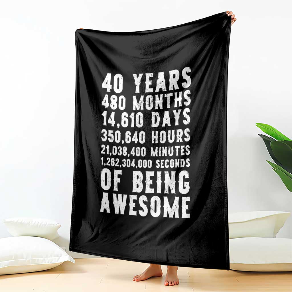 40 Years of Being Awesome Throw Blanket Vintage 1986 Fortieth Birthday Graphic TS12 Print Your Wear
