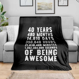 40 Years of Being Awesome Throw Blanket Vintage 1986 Fortieth Birthday Graphic TS12 Print Your Wear