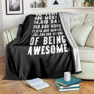 40 Years of Being Awesome Throw Blanket Vintage 1986 Fortieth Birthday Graphic TS12 Print Your Wear