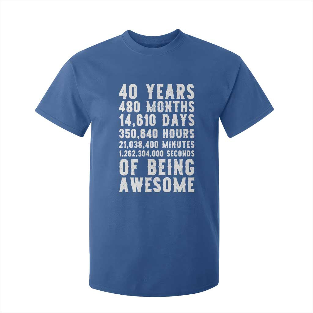 40 Years of Being Awesome T Shirt For Kid Vintage 1986 Fortieth Birthday Graphic TS12 Royal Blue Print Your Wear