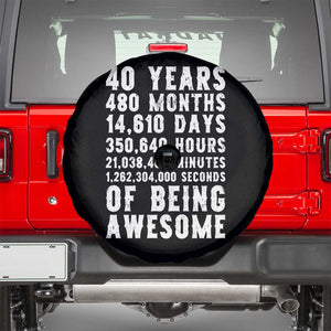 40 Years of Being Awesome Spare Tire Cover Vintage 1986 Fortieth Birthday Graphic TS12 Black Print Your Wear