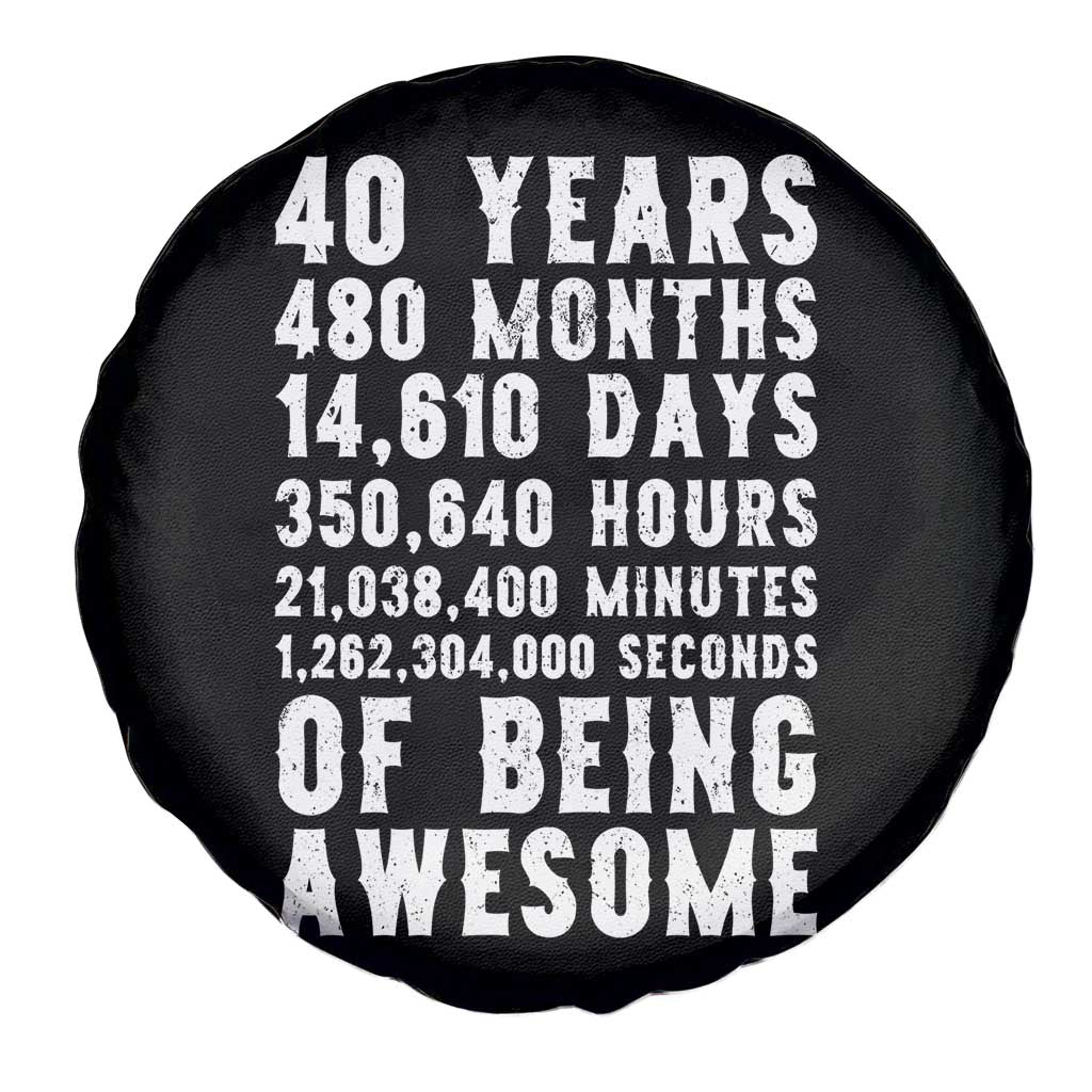40 Years of Being Awesome Spare Tire Cover Vintage 1986 Fortieth Birthday Graphic TS12 Print Your Wear