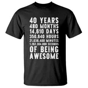 40 Years of Being Awesome T Shirt Vintage 1986 Fortieth Birthday Graphic TS12 Black Print Your Wear