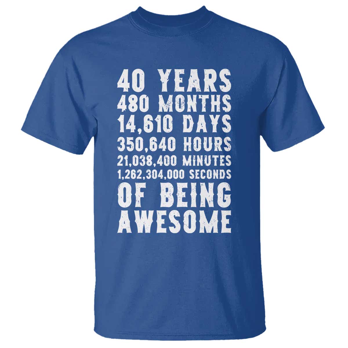 40 Years of Being Awesome T Shirt Vintage 1986 Fortieth Birthday Graphic TS12 Royal Blue Print Your Wear