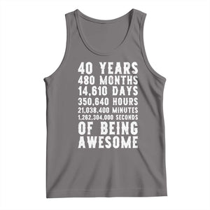 40 Years of Being Awesome Tank Top Vintage 1986 Fortieth Birthday Graphic TS12 Deep Heather Print Your Wear
