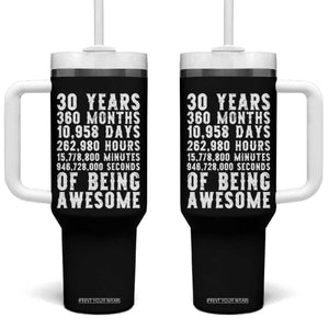 Funny 30th Birthday Tumbler With Handle Thirty Years Of Being Awesome TS12 One Size: 40 oz Black Print Your Wear