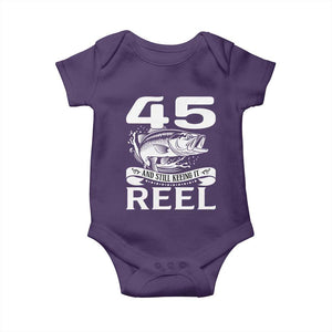 Still Keeping It Reel At 45 Baby Onesie Fisherman Birthday Gift TS12 Purple Print Your Wear