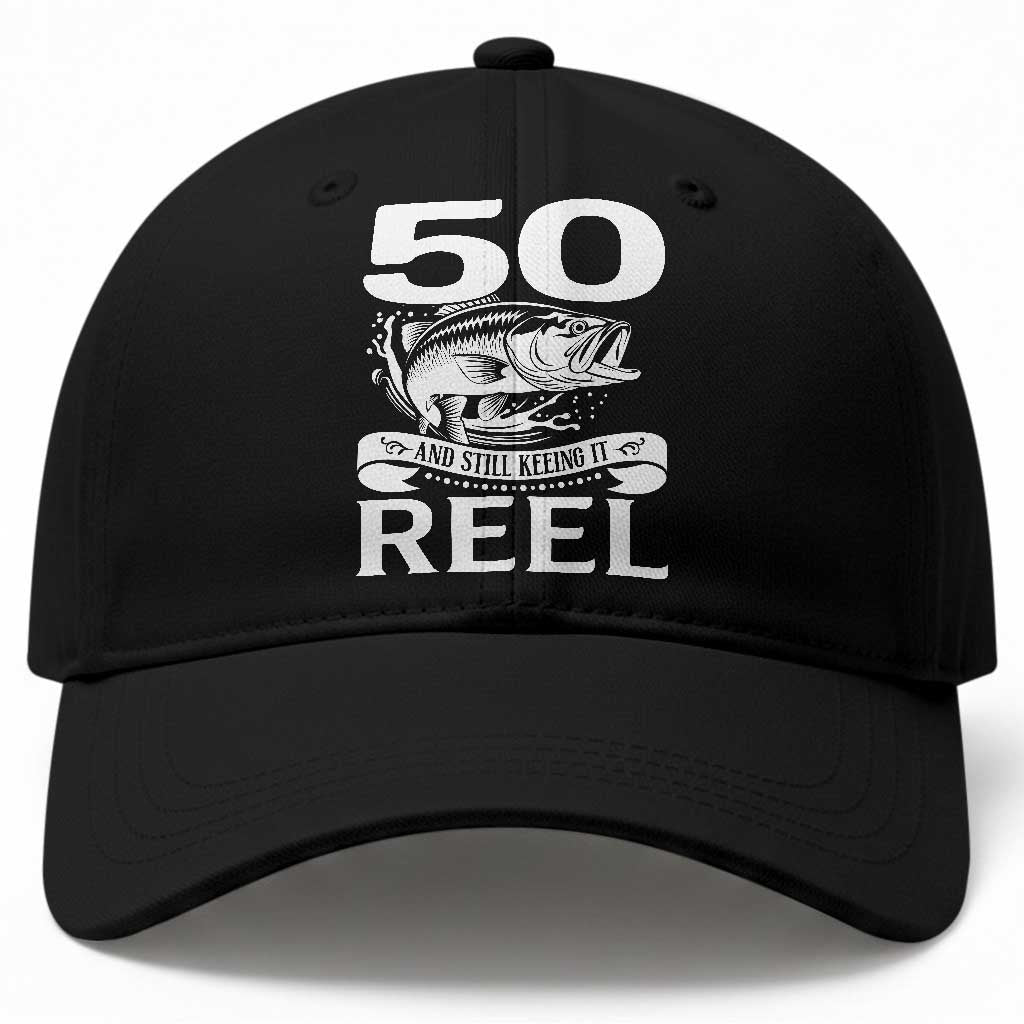 Still Keeping It Reel At 50 Baseball Cap Fisherman Birthday Gift TS12 Print Your Wear