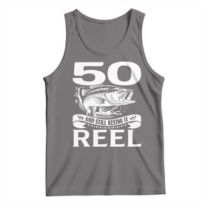 Still Keeping It Reel At 50 Tank Top Fisherman Birthday Gift TS12 Deep Heather Print Your Wear