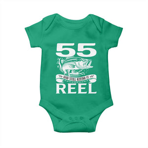 Still Keeping It Reel At 55 Baby Onesie Fisherman Birthday Gift TS12 Irish Green Print Your Wear