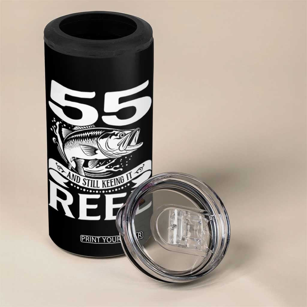 Still Keeping It Reel At 55 4 in 1 Can Cooler Tumbler Fisherman Birthday Gift TS12 Print Your Wear