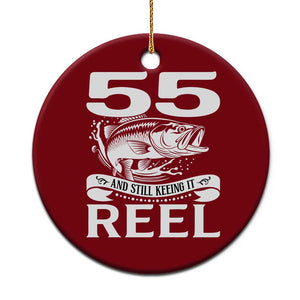 Still Keeping It Reel At 55 Ceramic Ornament Fisherman Birthday Gift TS12 1pc Red Print Your Wear