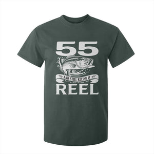 Still Keeping It Reel At 55 T Shirt For Kid Fisherman Birthday Gift TS12 Dark Forest Green Print Your Wear