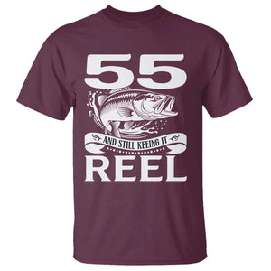 Still Keeping It Reel At 55 T Shirt Fisherman Birthday Gift TS12 Maroon Print Your Wear