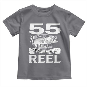 Still Keeping It Reel At 55 Toddler T Shirt Fisherman Birthday Gift TS12 Charcoal Print Your Wear