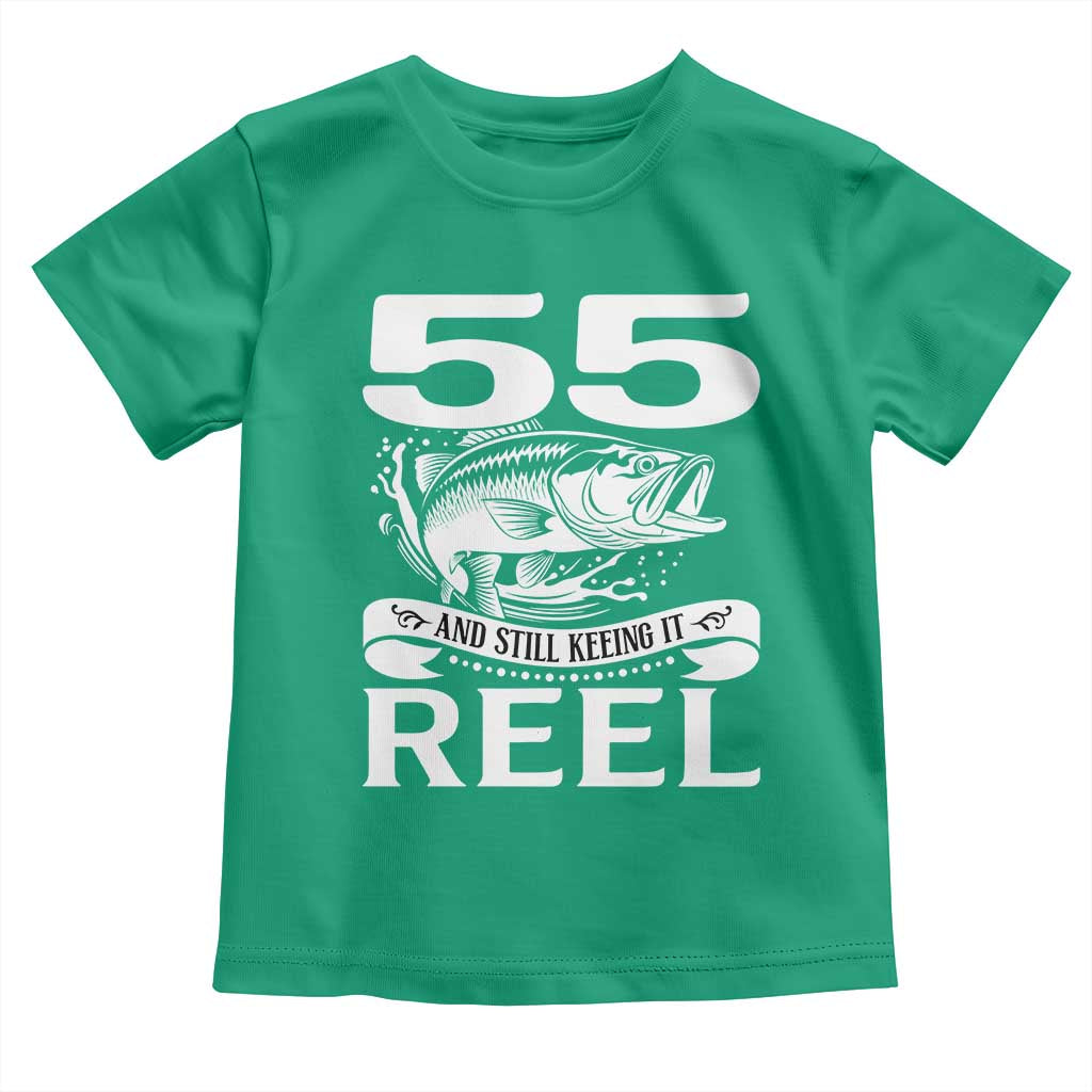 Still Keeping It Reel At 55 Toddler T Shirt Fisherman Birthday Gift TS12 Irish Green Print Your Wear