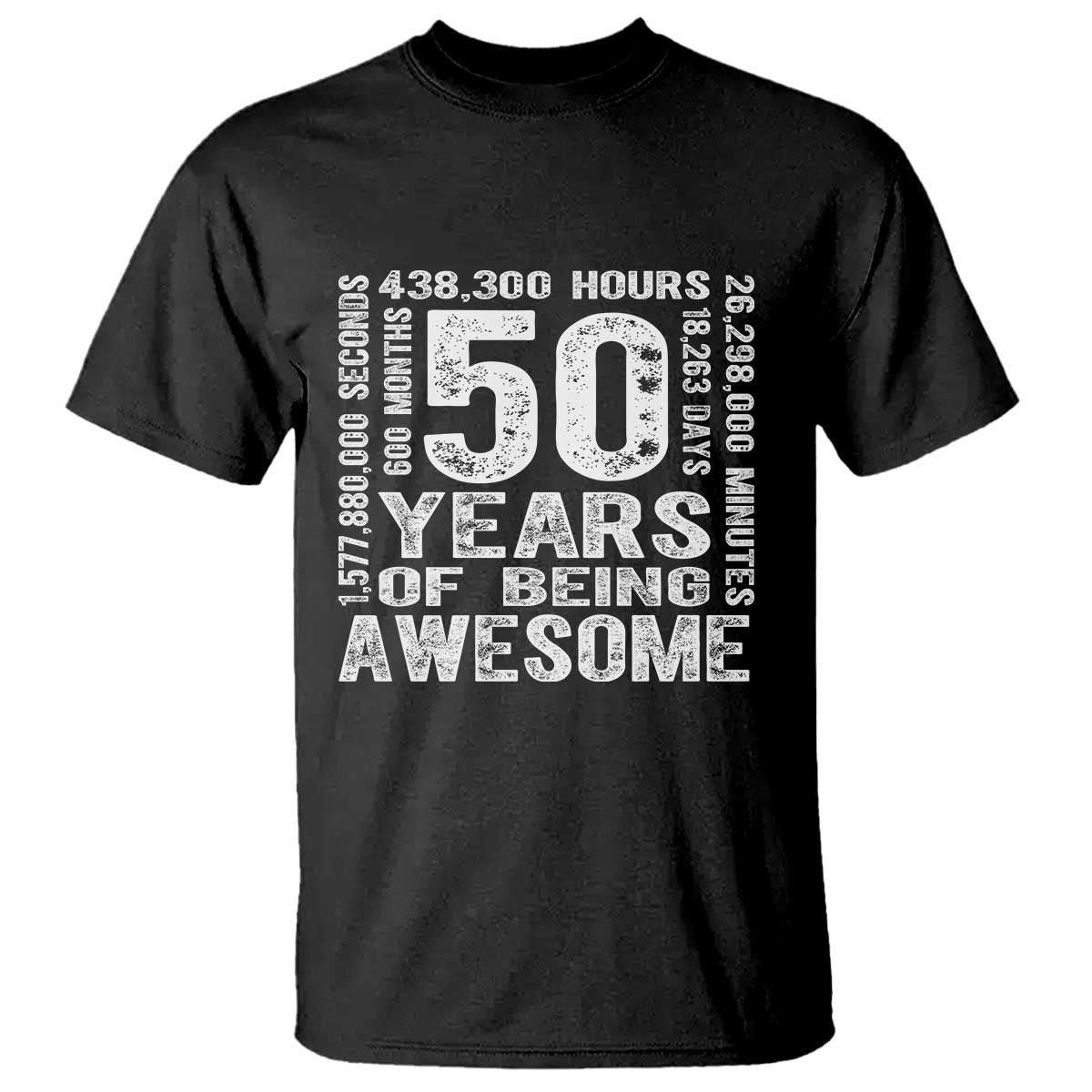 Funny 50th Birthday Gift T Shirt 50 Years Of Being Awesome TS12 Black Print Your Wear