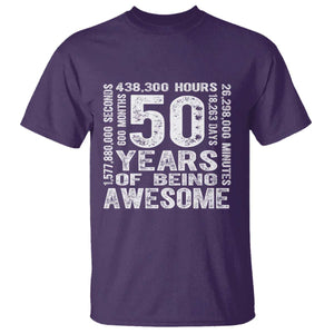 Funny 50th Birthday Gift T Shirt 50 Years Of Being Awesome TS12 Purple Print Your Wear