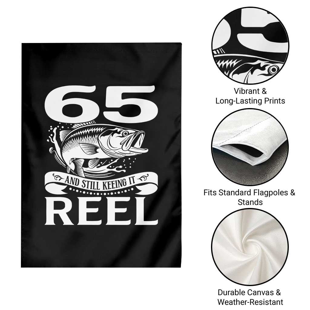 Still Keeping It Reel At 65 Garden Flag Fisherman Birthday Gift TS12 Print Your Wear