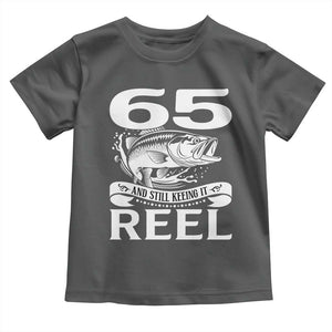 Still Keeping It Reel At 65 Toddler T Shirt Fisherman Birthday Gift TS12 Dark Heather Print Your Wear