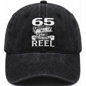 Still Keeping It Reel At 65 Washed Cotton Baseball Cap Fisherman Birthday Gift TS12 Print Your Wear