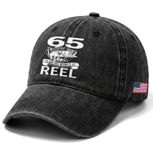 Still Keeping It Reel At 65 Washed Cotton Baseball Cap Fisherman Birthday Gift TS12 Print Your Wear
