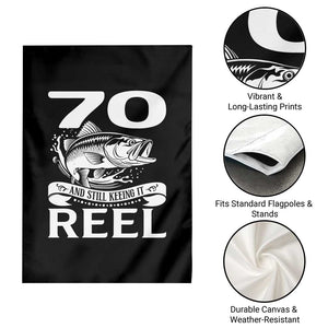 Still Keeping It Reel At 70 Garden Flag Fisherman Birthday Gift TS12 Print Your Wear