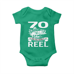 Still Keeping It Reel At 70 Baby Onesie Fisherman Birthday Gift TS12 Irish Green Print Your Wear