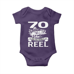 Still Keeping It Reel At 70 Baby Onesie Fisherman Birthday Gift TS12 Purple Print Your Wear