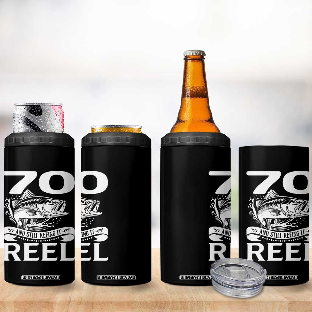 Still Keeping It Reel At 70 4 in 1 Can Cooler Tumbler Fisherman Birthday Gift TS12 Print Your Wear