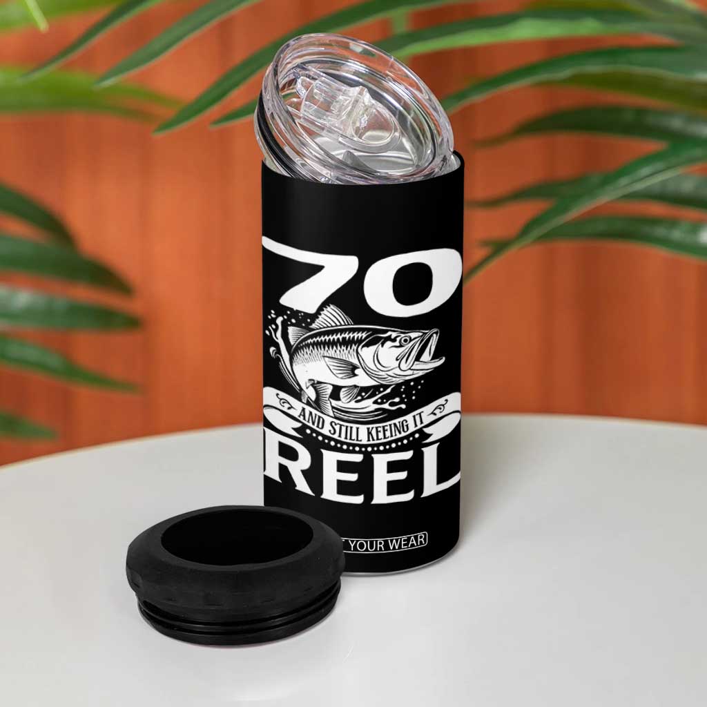 Still Keeping It Reel At 70 4 in 1 Can Cooler Tumbler Fisherman Birthday Gift TS12 Print Your Wear