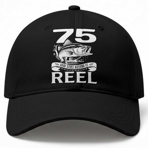 Still Keeping It Reel At 75 Baseball Cap Fisherman Birthday Gift TS12 Print Your Wear