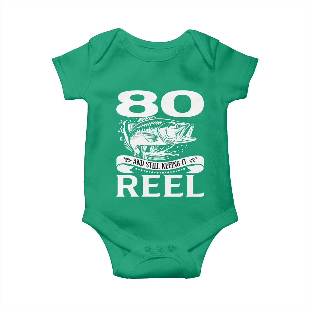 Still Keeping It Reel At 80 Baby Onesie Fisherman Birthday Gift TS12 Irish Green Print Your Wear