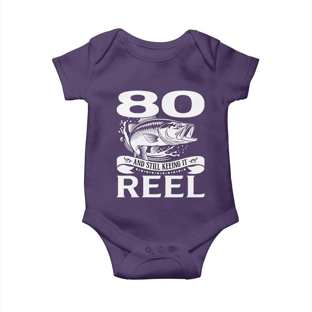 Still Keeping It Reel At 80 Baby Onesie Fisherman Birthday Gift TS12 Purple Print Your Wear